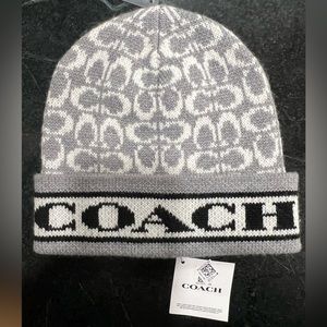 Coach signature logo beanie